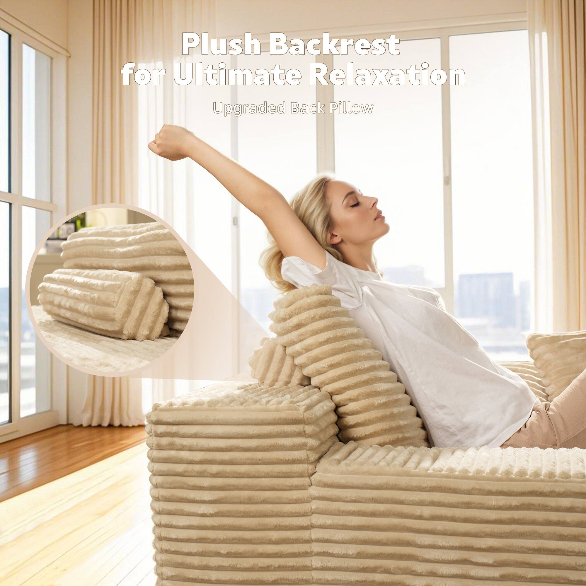 Plush Backrest for Ultimate Relaxation  
Upgraded Back Pillow