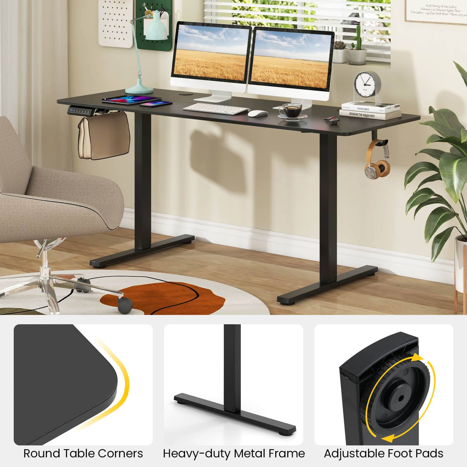 Round Table Corners  
Heavy-duty Metal Frame  
Adjustable Foot Pads