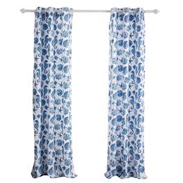 Greenland Home Fashions - Pebble Beach Window Panel Pair - 42x84" - Blue