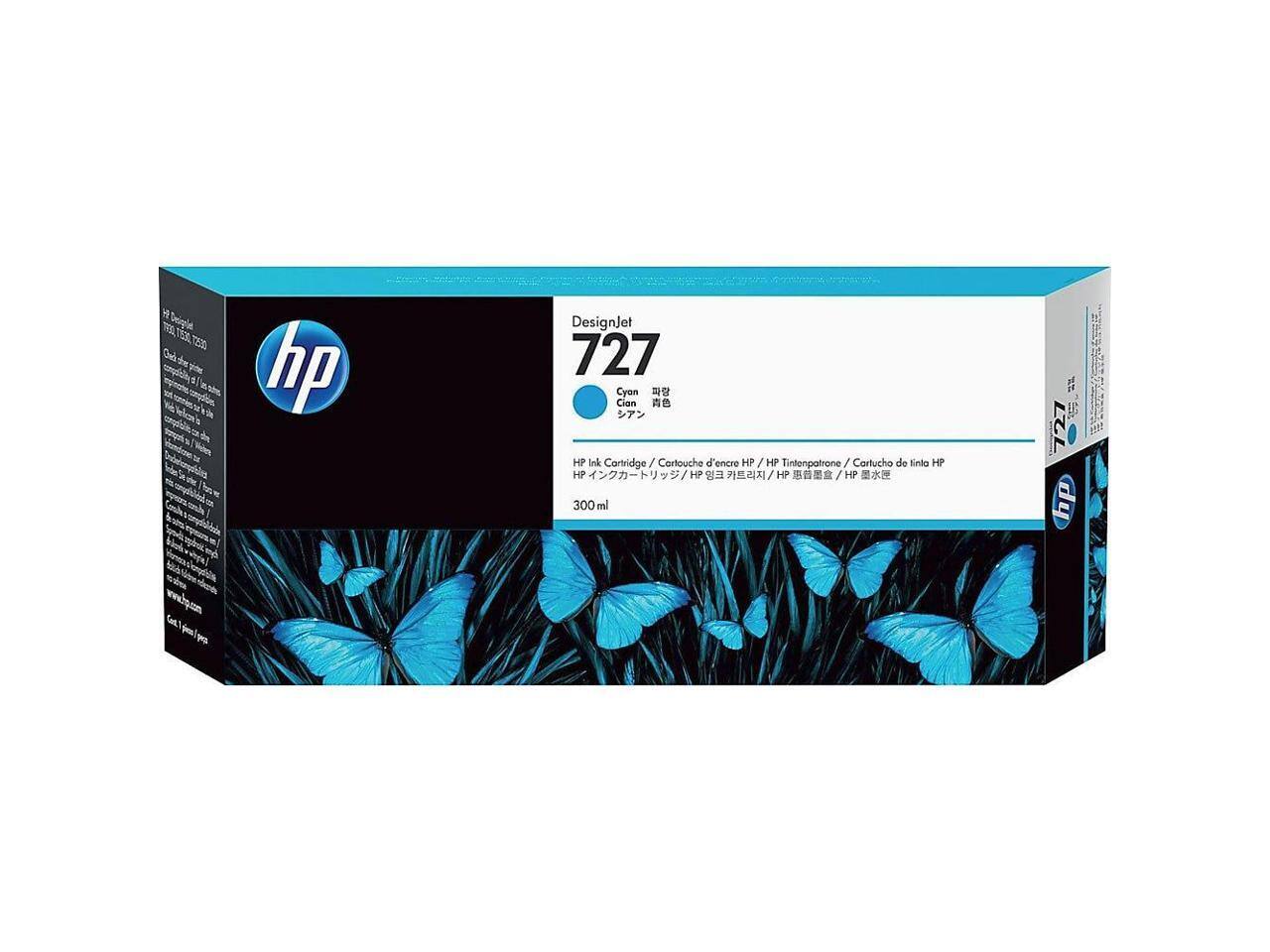 1 THA Deg 0E3E TEN Oel hp DesignJet 727 Cyan Cian HP Ink Cartridge / Cartouche d'encre HP / HP Tintenpatrone / Cartucho de tinta HP 300 ml