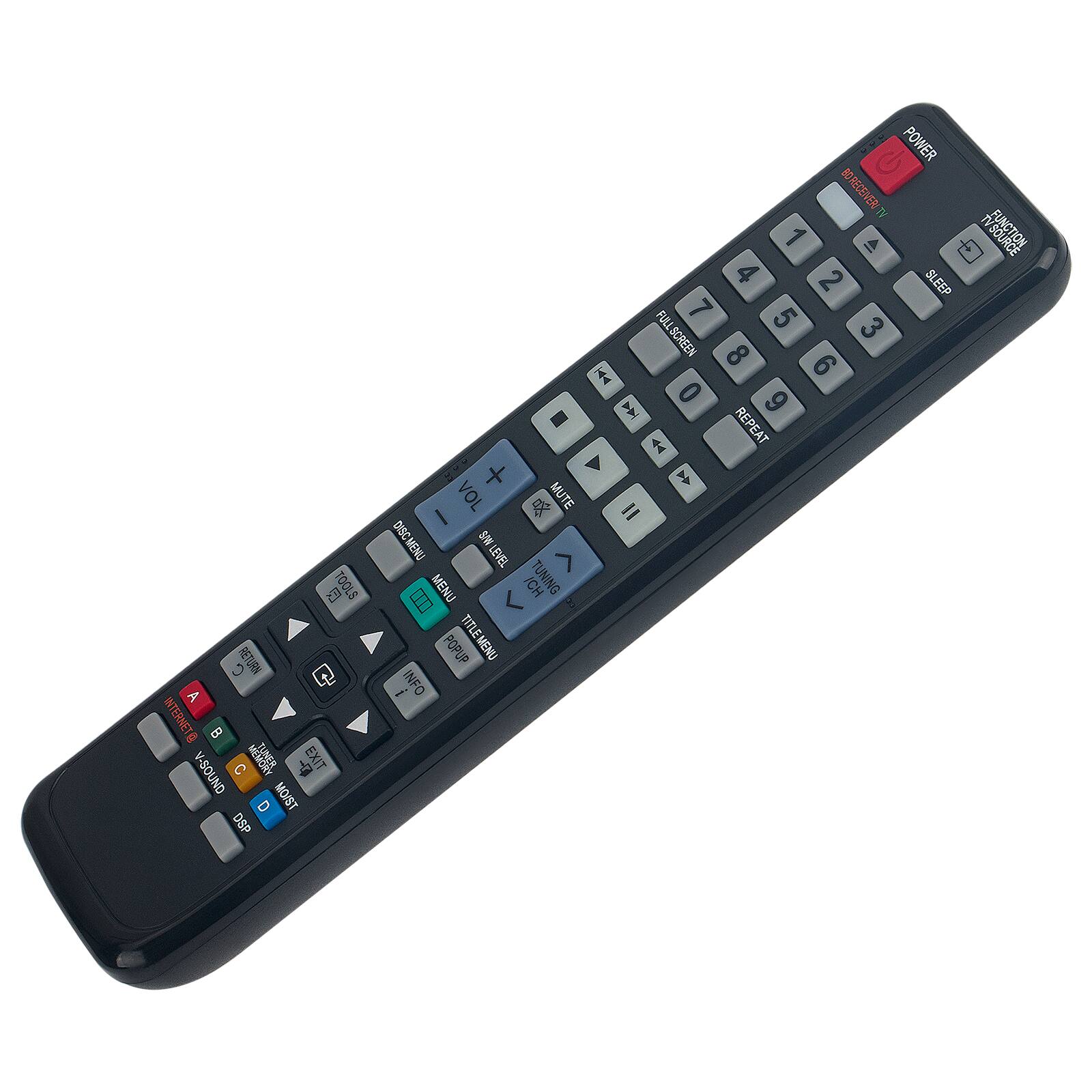 TOOLS C RETURN Q A INTERNET D V-SOUND C d EXIT D MOIST DSP POWER BORECENER 7V 1 A 4 2 SLEEP FULL 7 5 SCREEN 3 8 6 f 0 6   REPEAT + V  VOL  MUTE = I DISC MENU SW LEVEL > MENU ICH TUNING E POPUP TITLE MENU Te INFO RNTON