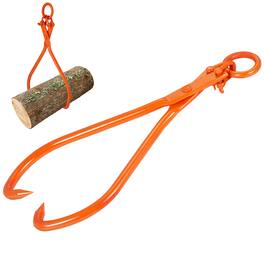 VEVOR - Log Skidding Tongs, 32 inch 2 Claw Log Lifting Tongs, Heavy Duty Steel Lumber Skidding Tongs - Orange