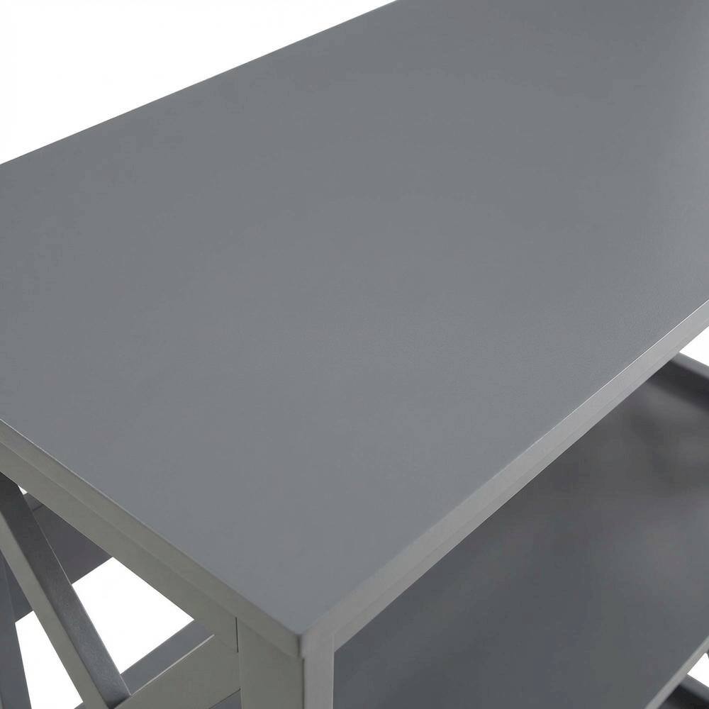 Alt View 3. FurniFact - Wooden 3-Tier Bookcase with Non-Lead Base Paint and Storage Shelves - Gray.