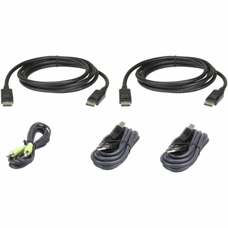 Alt View 2. Aten Technology - 4-Port USB DisplayPort/HDMI Dual Display Universal Secure KVM Switch Kit [PSD PP v4.0 Compliant] - Black.