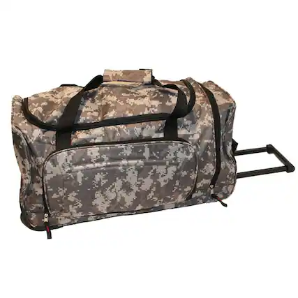 Front. JupiterGear - WSK Tactical Survival Bag with Wheels for Emergency Gear - Camouflage.
