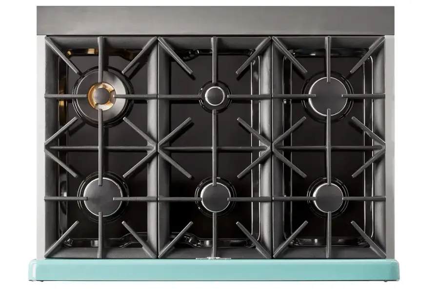 Alt View 15. Unique Appliances - Classic Retro 5.2 Cu. Ft. Freestanding Gas Convection Range - Ocean Mist Turquoise.