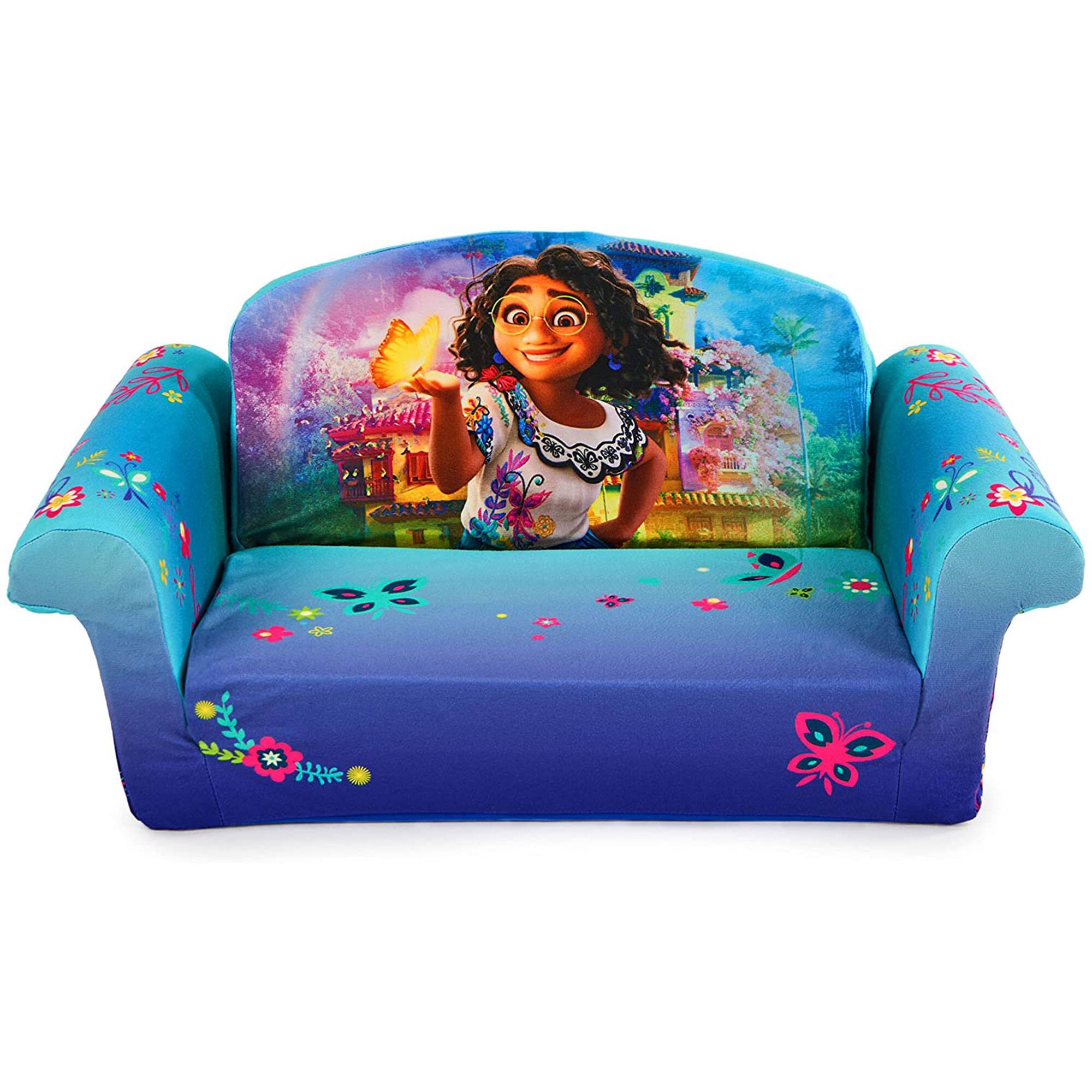 Alt View 4. Marshmallow Furniture - Marshmallow Furniture Kids 2-in-1 Flip Open Foam Compressed Sofa Bed, Encanto - Encanto.