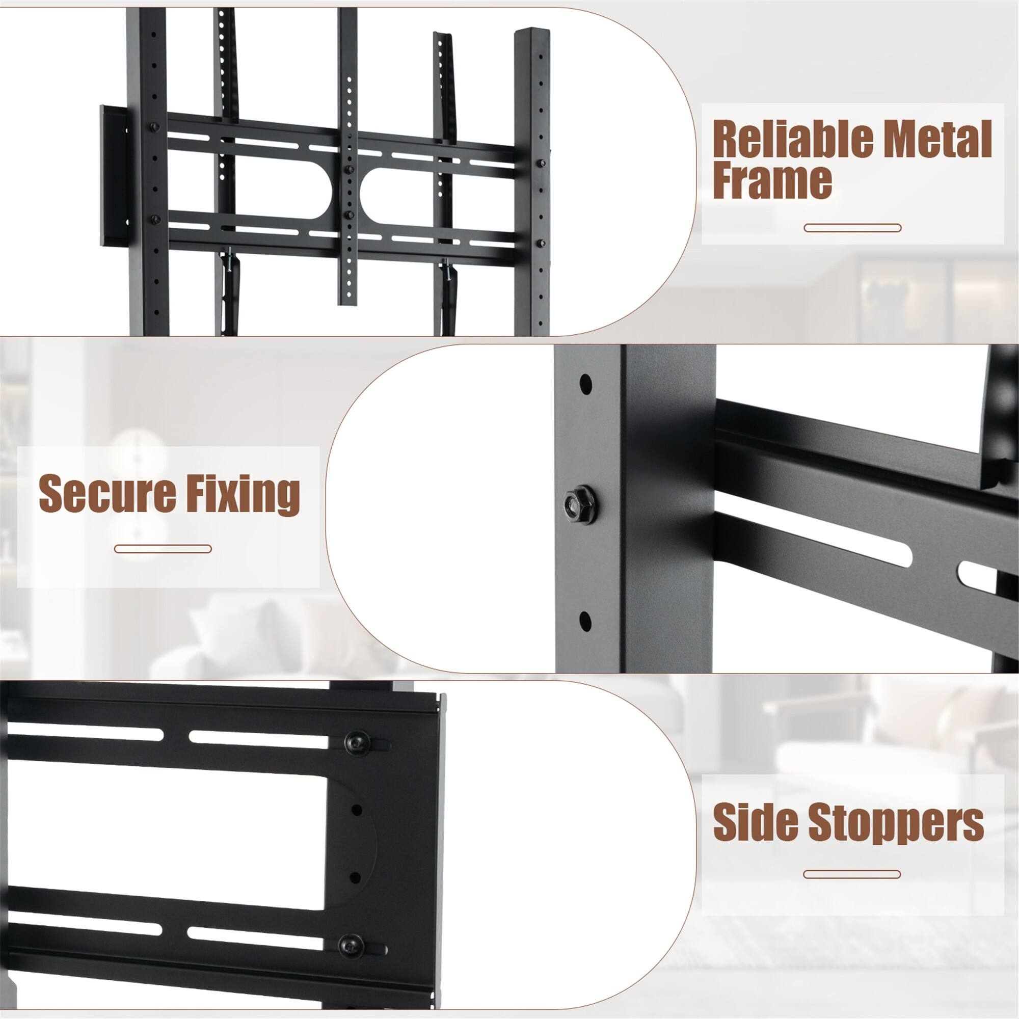 - Reliable Metal Frame
- Secure Fixing
- Side Stoppers