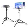 VEVOR - Projector Stand, Laptop Stand Tripod Adjustable Height from 26.97 to 63 in, Portable Projector Tripod Stand - Black
