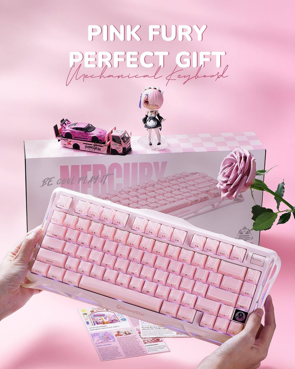 PINK FURY PERFECT GIFT  
Mechanical Keyboard  

BE COOL PLAY IT  

GravaStar