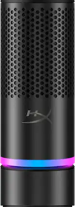 Front. HyperX - Solocast 2 Pro Wired Cardioid USB-C Dual Condenser Gaming Microphone - Black.