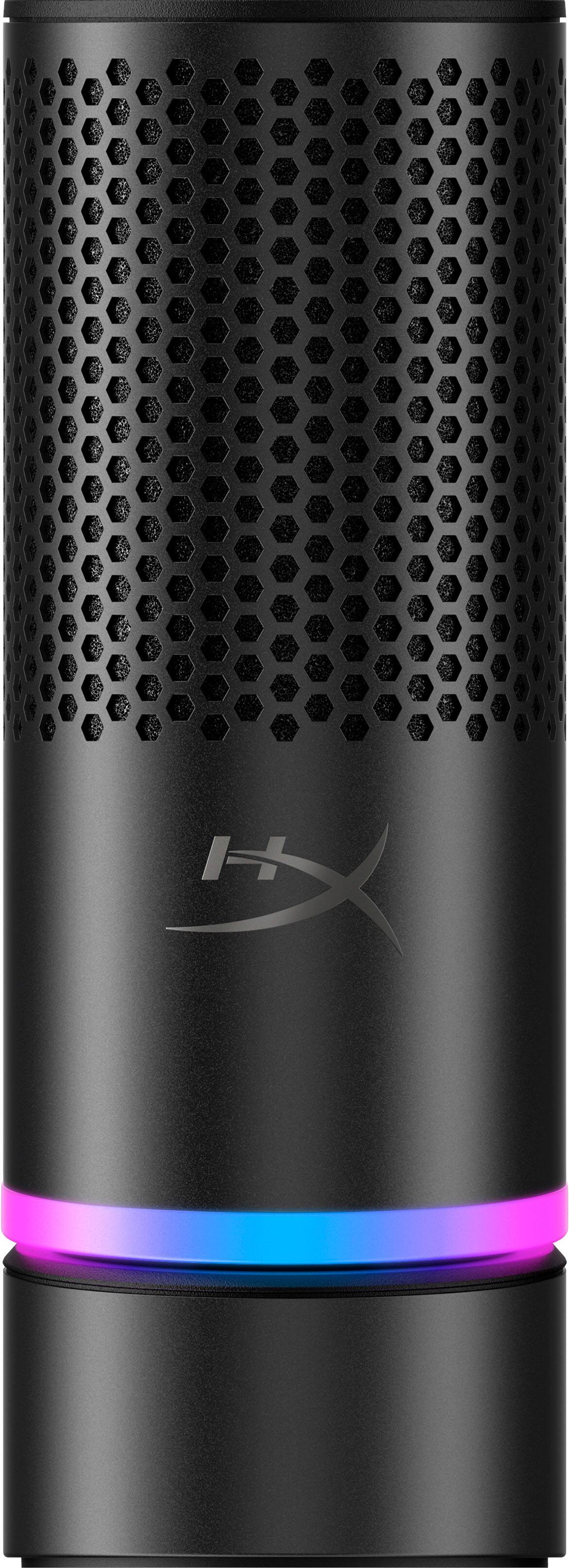 Front. HyperX - Solocast 2 Pro Wired Cardioid USB-C Dual Condenser Gaming Microphone - Black.