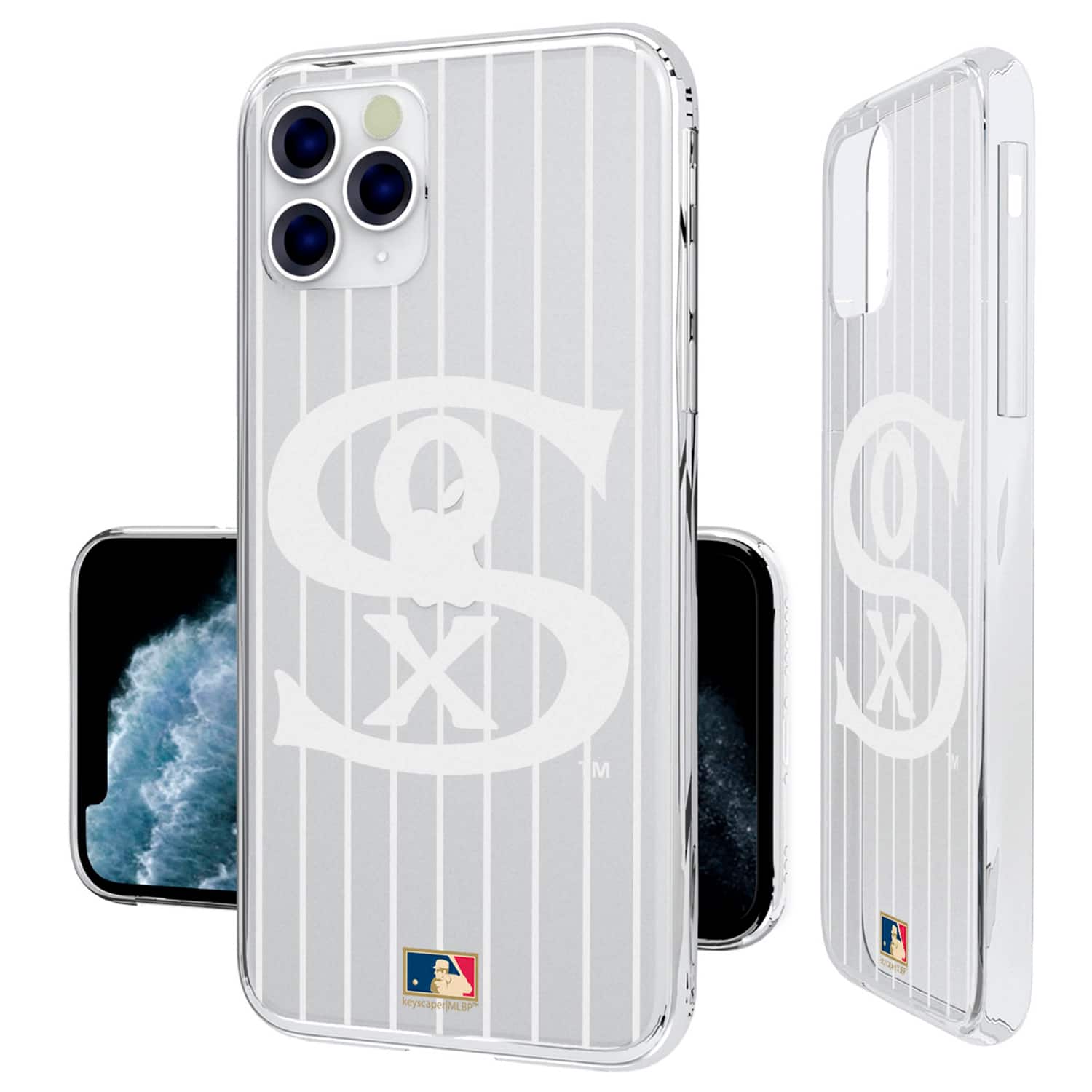 Keyscaper - MLB - Chicago White Sox Cooperstown Pinstripe iPhone Clear Case - 16 Pro - Multicolor