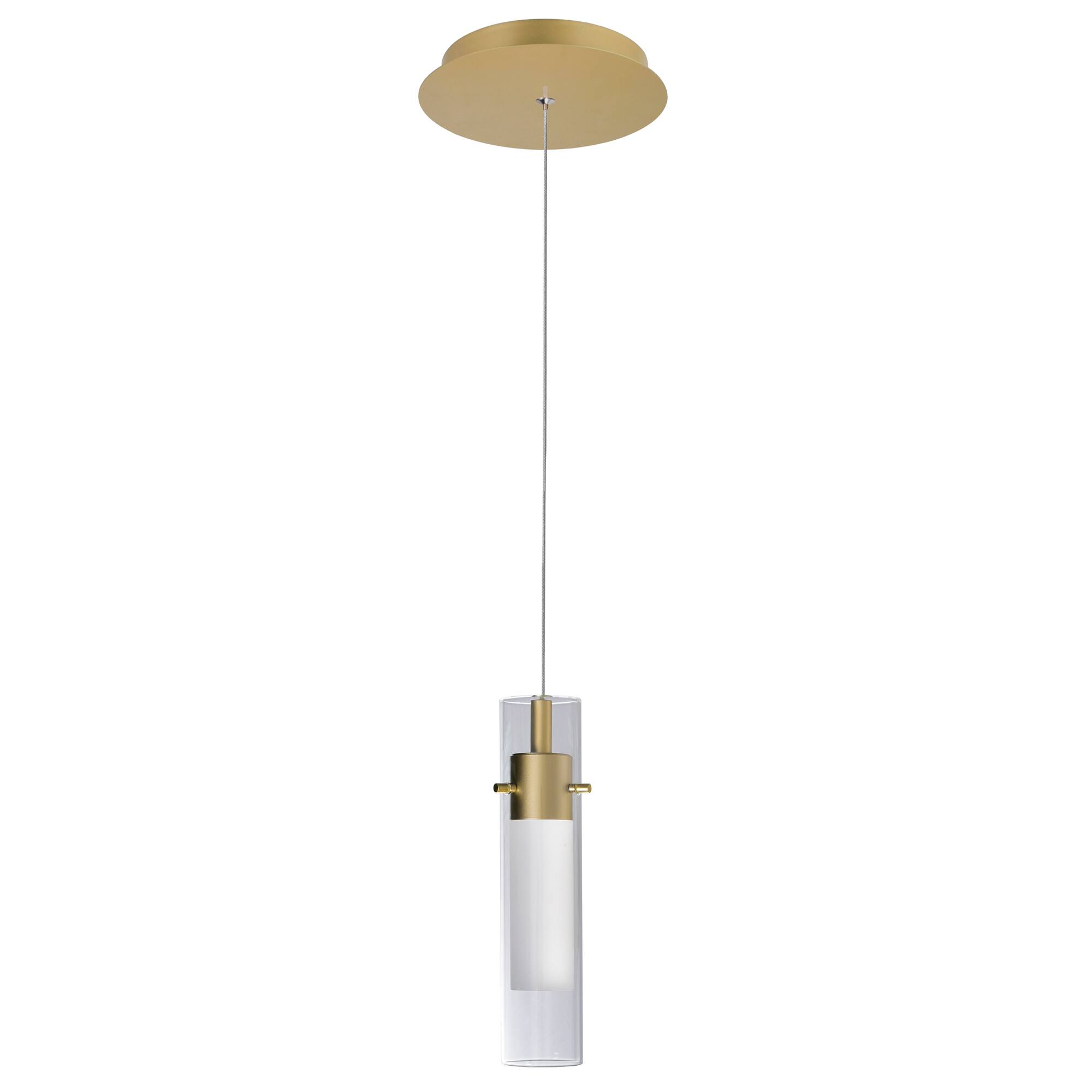 Alt View 1. CWI Lighting - Olinda LED Integrated Satin Gold Mini Pendant - Satin Gold.