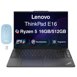 Lenovo - Upgraded - ThinkPad E16 Laptop 16.0 WUXGA Display (Ryzen 5 230, 16GB, 512GB SSD, Win 11 Pro) w/Dockztorm Wireless Mouse - Black