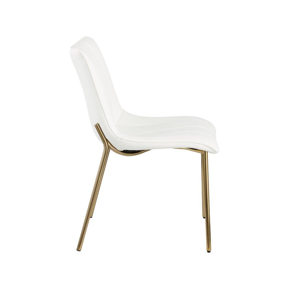 Alt View 2. Meridian Furniture - Isla Off-White Vegan Leather Upholstered Dining Chair, Set of 2 - White.