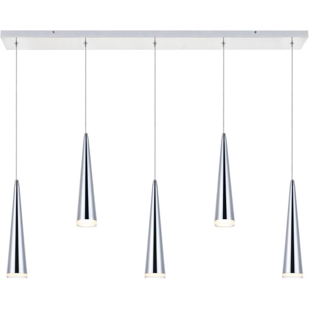 Alt View 4. Elegant Lighting - Fantasia 5 Light Chrome Led Pendant - Chrome.