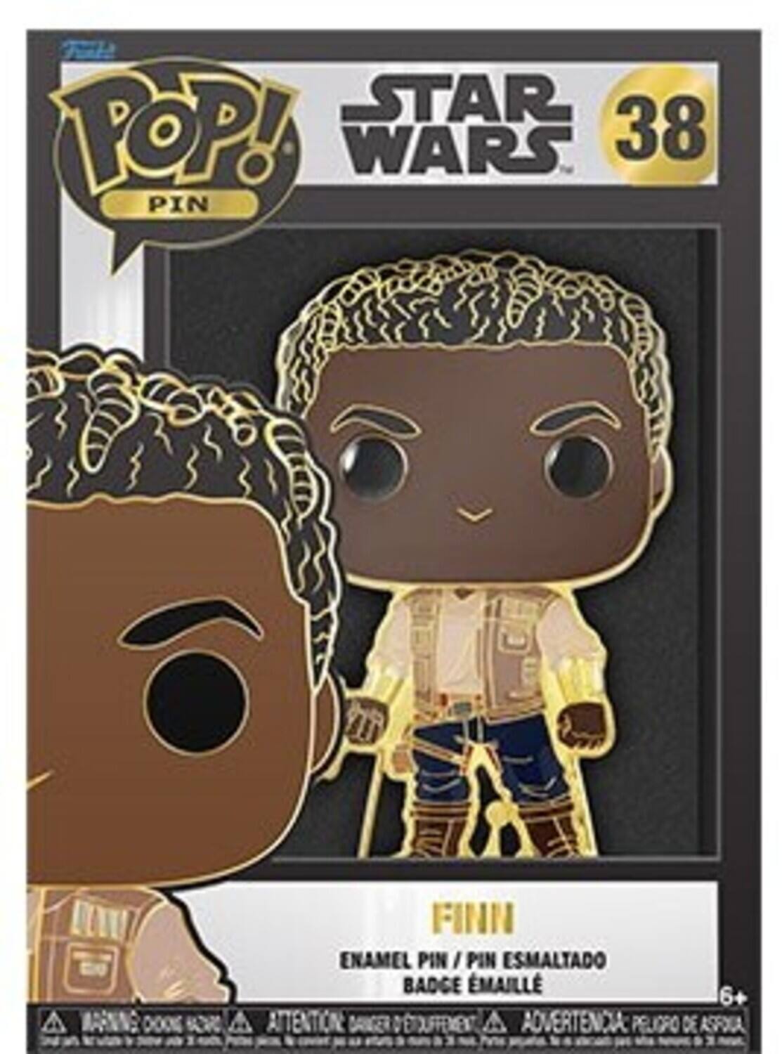 STAR WARS POP! 38 PIN FINN ENAMEL PIN/PIN ESMALTADO BADGE EMAILLE 6+ ATTENTION D'DUFFEMENT A ADVERTENDIA PELIGRO DE ASFOCA