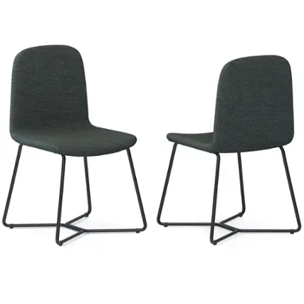 Front. Simpli Home - Wilcox Dining Chair (Set of 2) - Charcoal Grey.