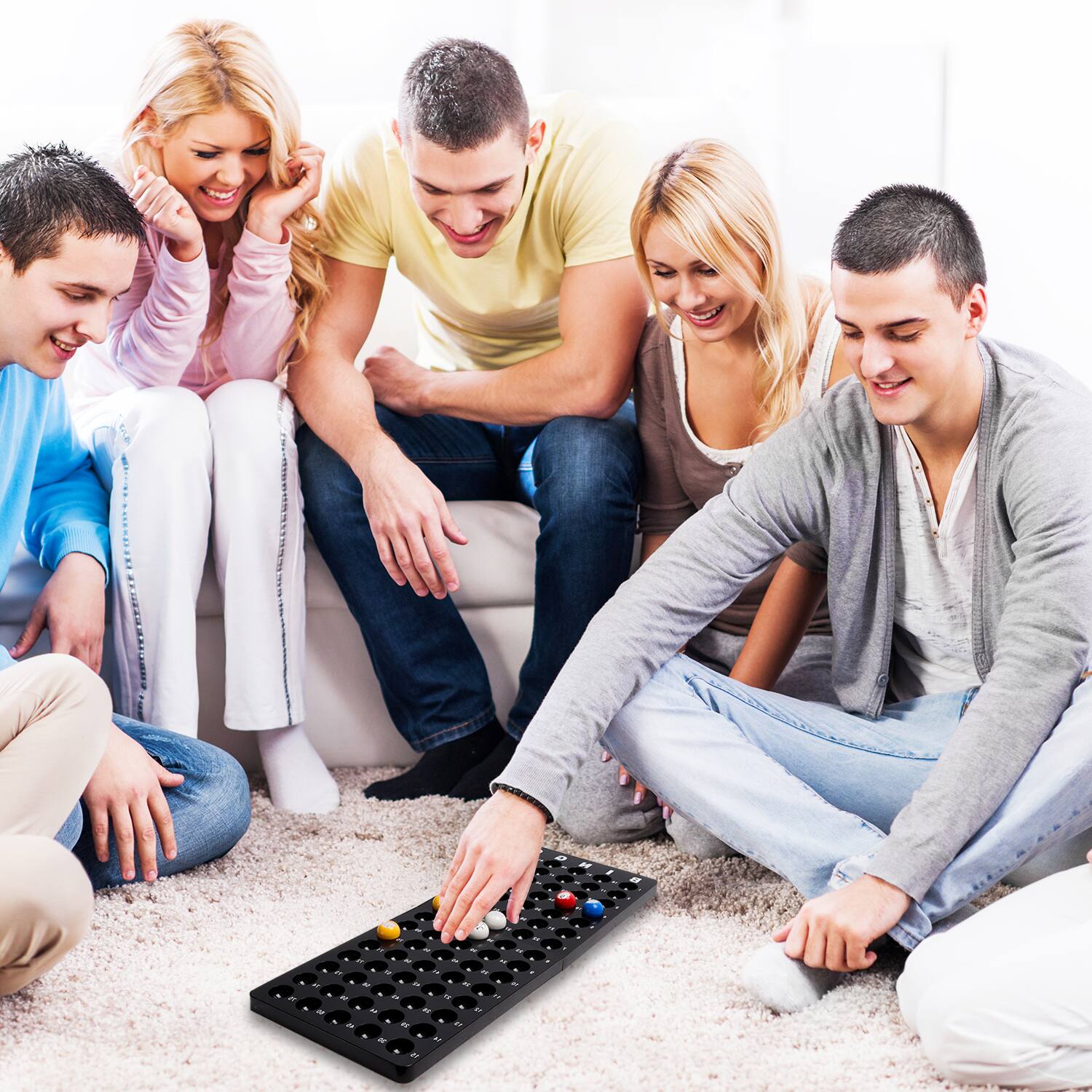 Alt View 3. GSE Games & Sports Expert - Bingo Game Master Board and 7/8" Multi-Color Plastic Bingo Balls with Easy Read Window (Black).