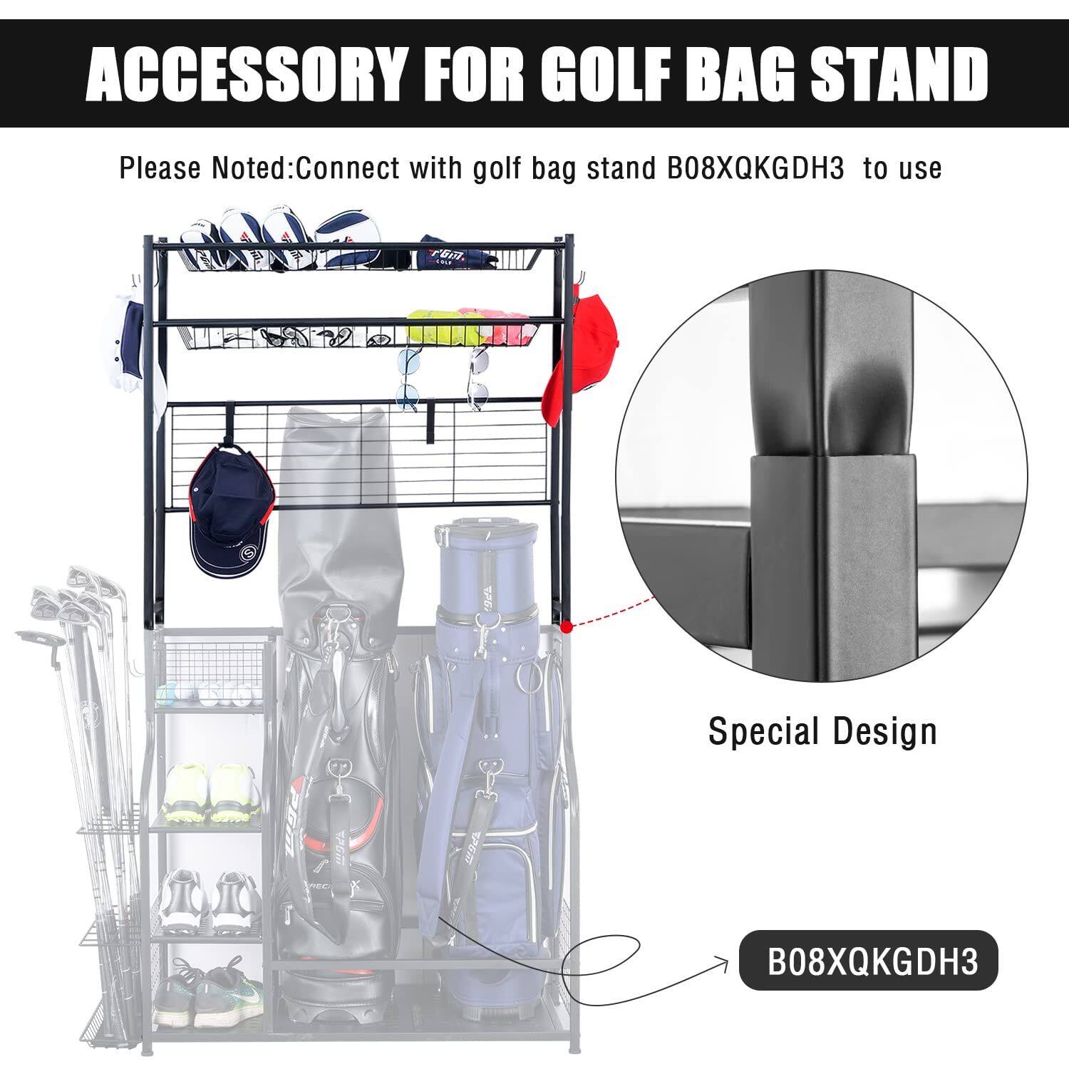 ACCESSORY FOR GOLF BAG STAND

Please Noted: Connect with golf bag stand B08XQKGDH3 to use

Special Design

B08XQKGDH3