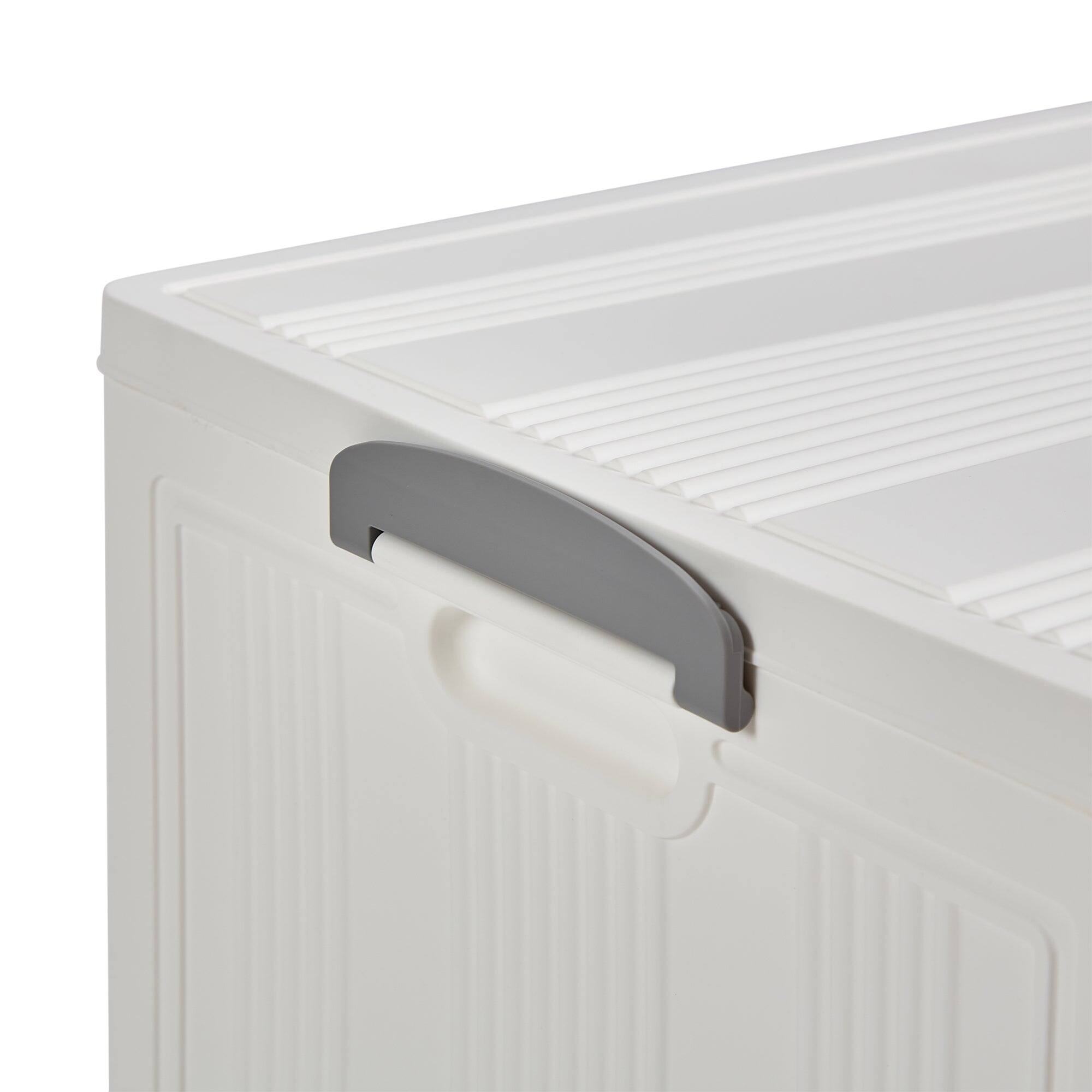 Alt View 5. Vecelo - Stackable Storage Bins with Wheels-72Qt(Single layer) Foldable Storage Cabinet with Doors, 4-Tier Collapsible Organizer - White.