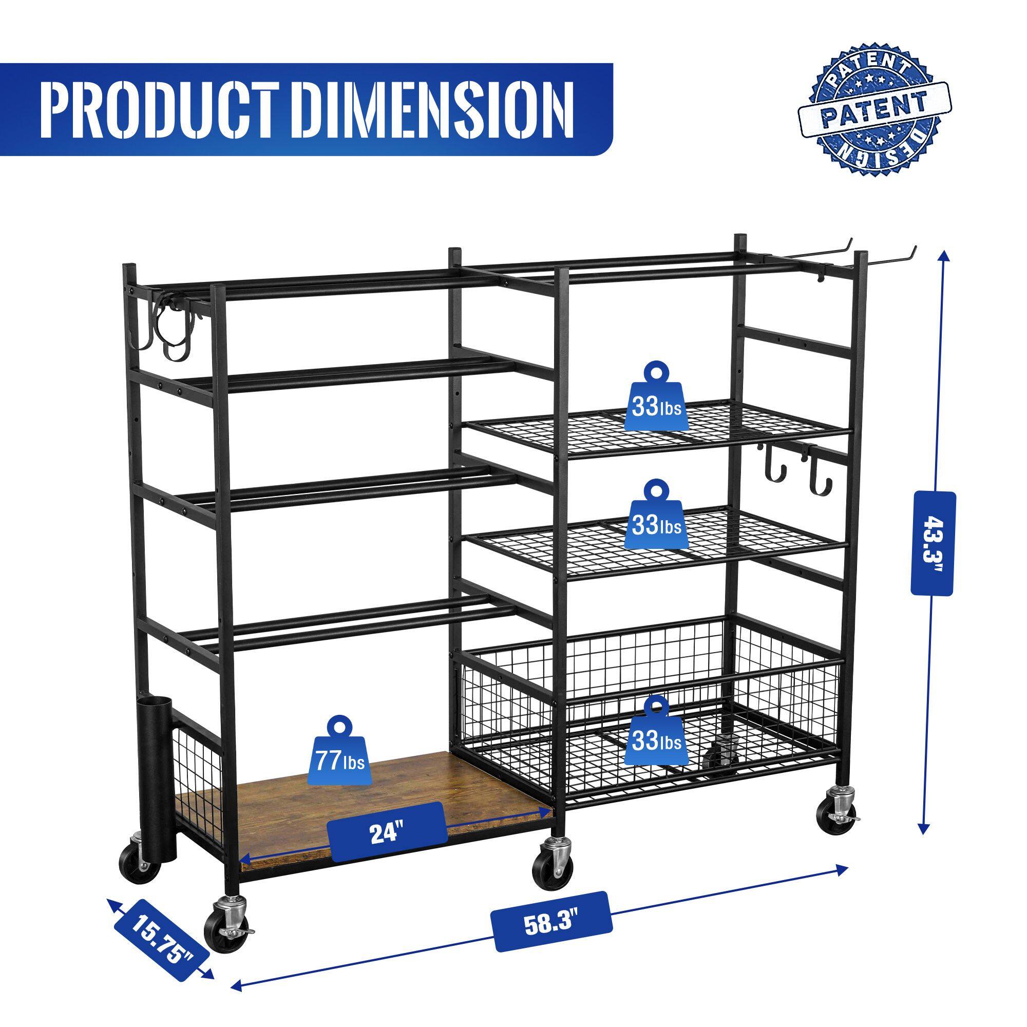 PRODUCT DIMENSION

- 33 lbs
- 33 lbs
- 33 lbs
- 77 lbs
- 24"
- 15.75"
- 58.3"
- 43.3"