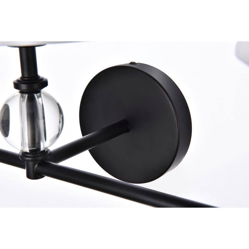 Left. Living District - Bethany 3 lights bath sconce in black with white fabric shade - Black And White Fabric Shade.