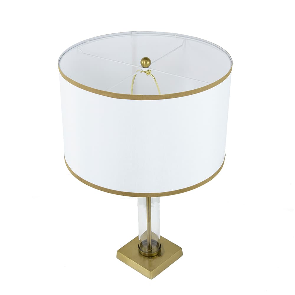 Alt View 1. Luckbyte - 16x16x24" Gold White Table Lamp Glass Cylinder Pedestal Base Lamp Shade Assembly Required.