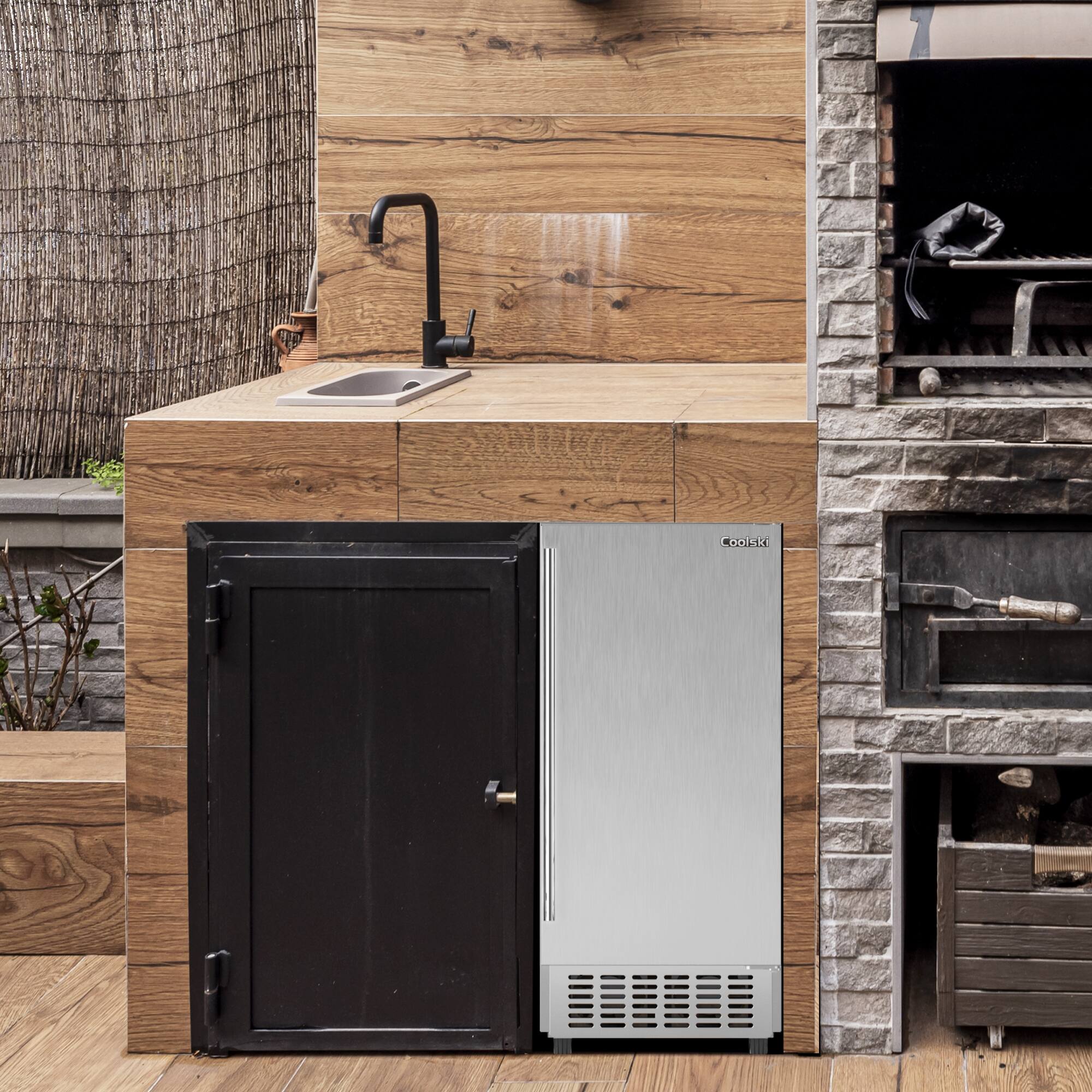 Alt View 4. Coolski - Coolski 15" W Commercial Under Counter Ice Maker Machine, 80 lbs/Day, 30 lbs Storage - Silver.