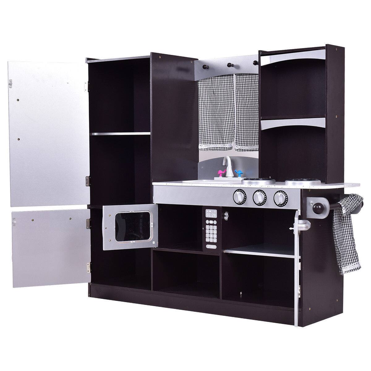 Alt View 5. Costway - Costway Kids Cooking Pretend Play Toy Children Playset Wooden Kitchen Set Gift - Multicolor.