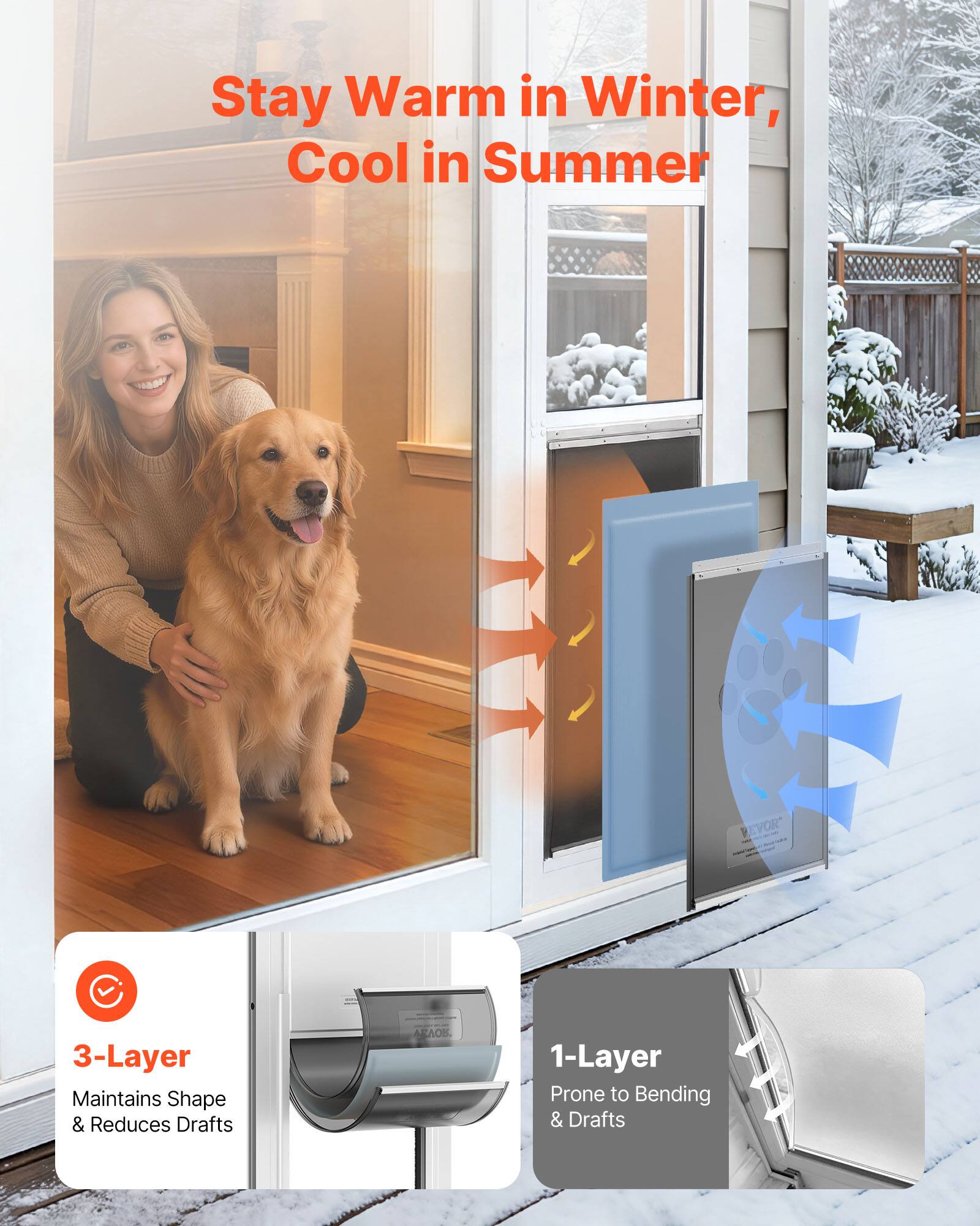 Stay Warm in Winter, Cool in Summer

REVOR 3-Layer
Maintains Shape & Reduces Drafts

SOVEY 1-Layer
Prone to Bending & Drafts