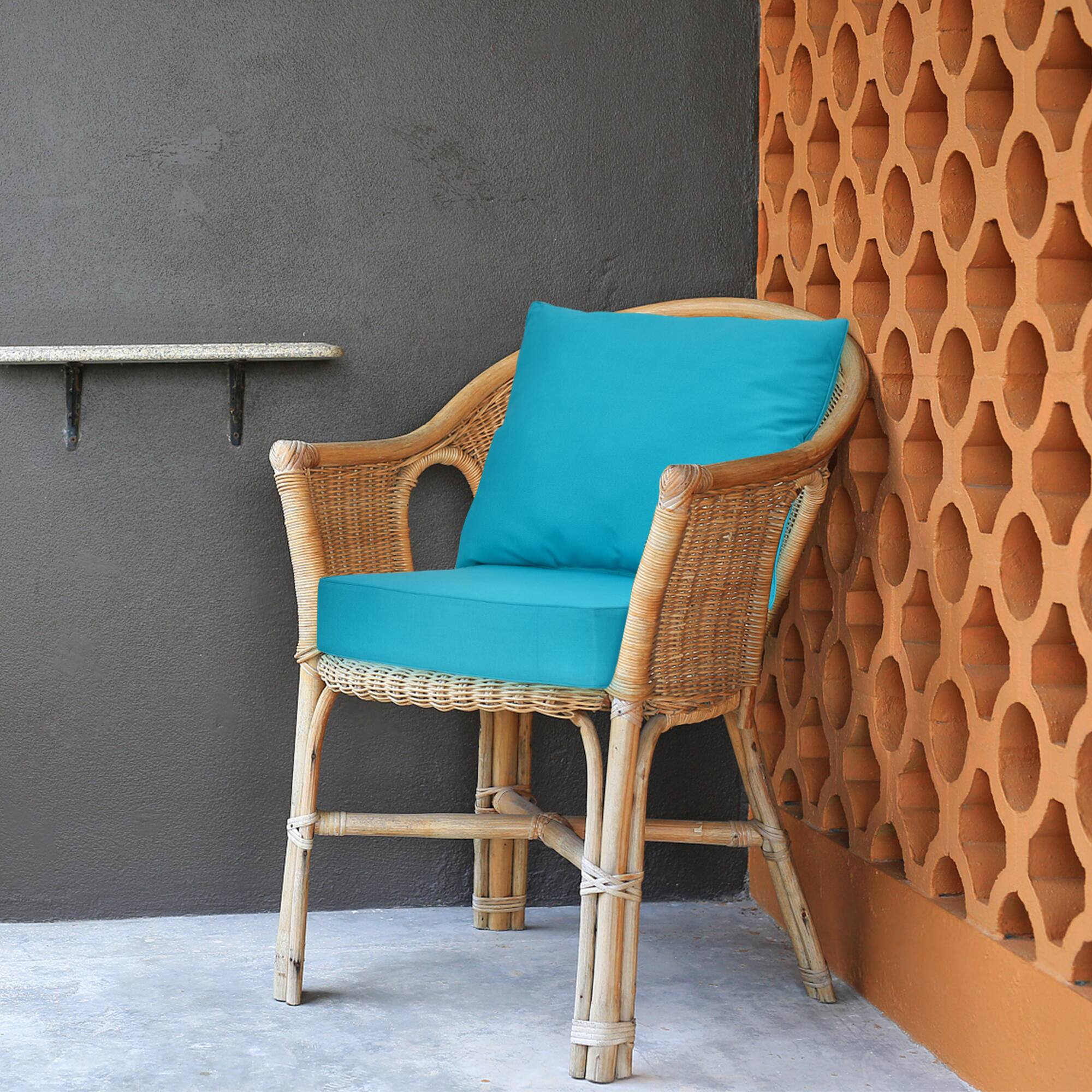 Alt View 1. Costway - Costway 2PCS Deep Seat Chair Cushion Pads Set Indoor Outdoor W/ Rope Belts - Turquoise.