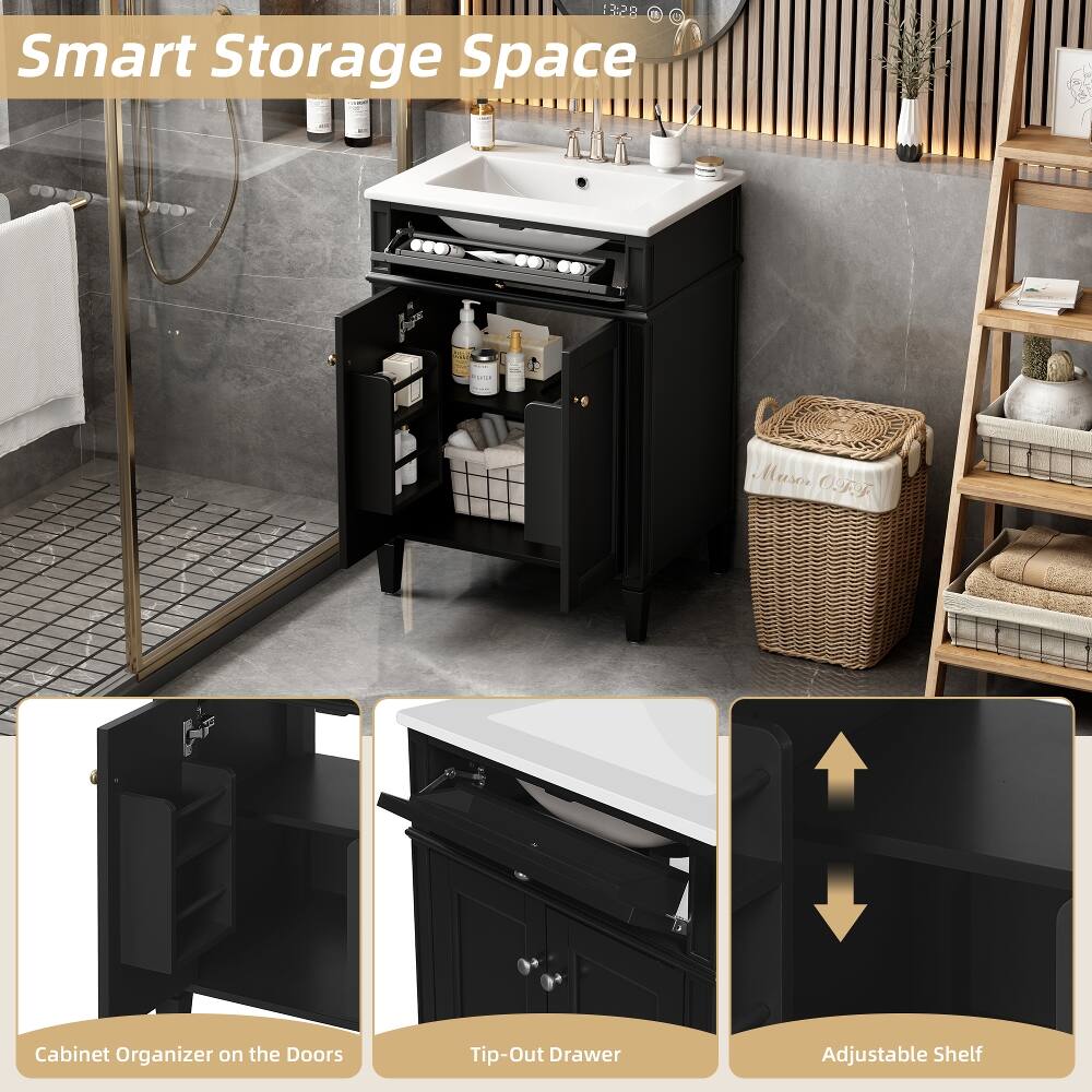 13:28 Smart Storage Space  
Musor OFF  
Cabinet Organizer on the Doors  
Tip-Out Drawer  
Adjustable Shelf