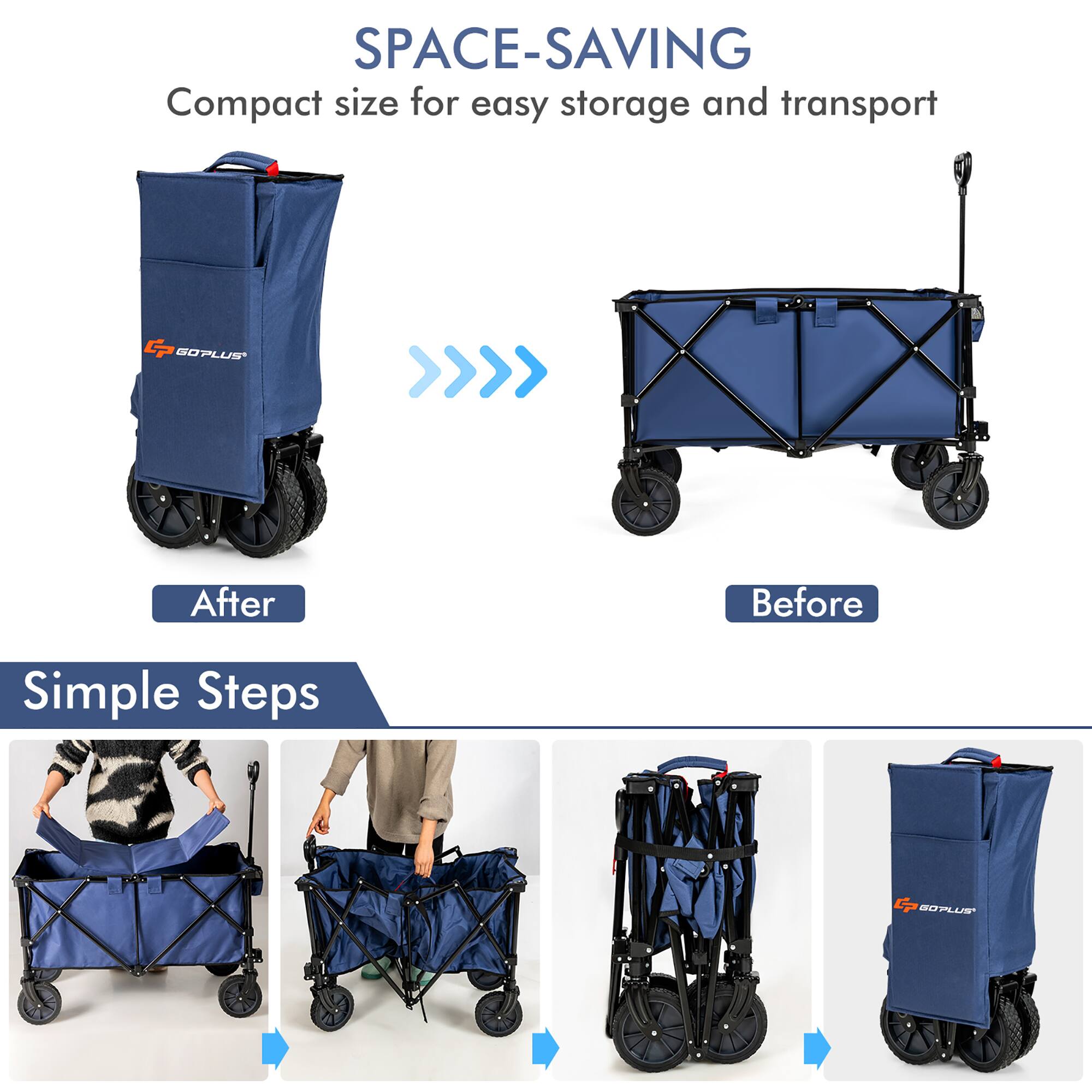 SPACE-SAVING Compact size for easy storage and transport. After Before Simple Steps.