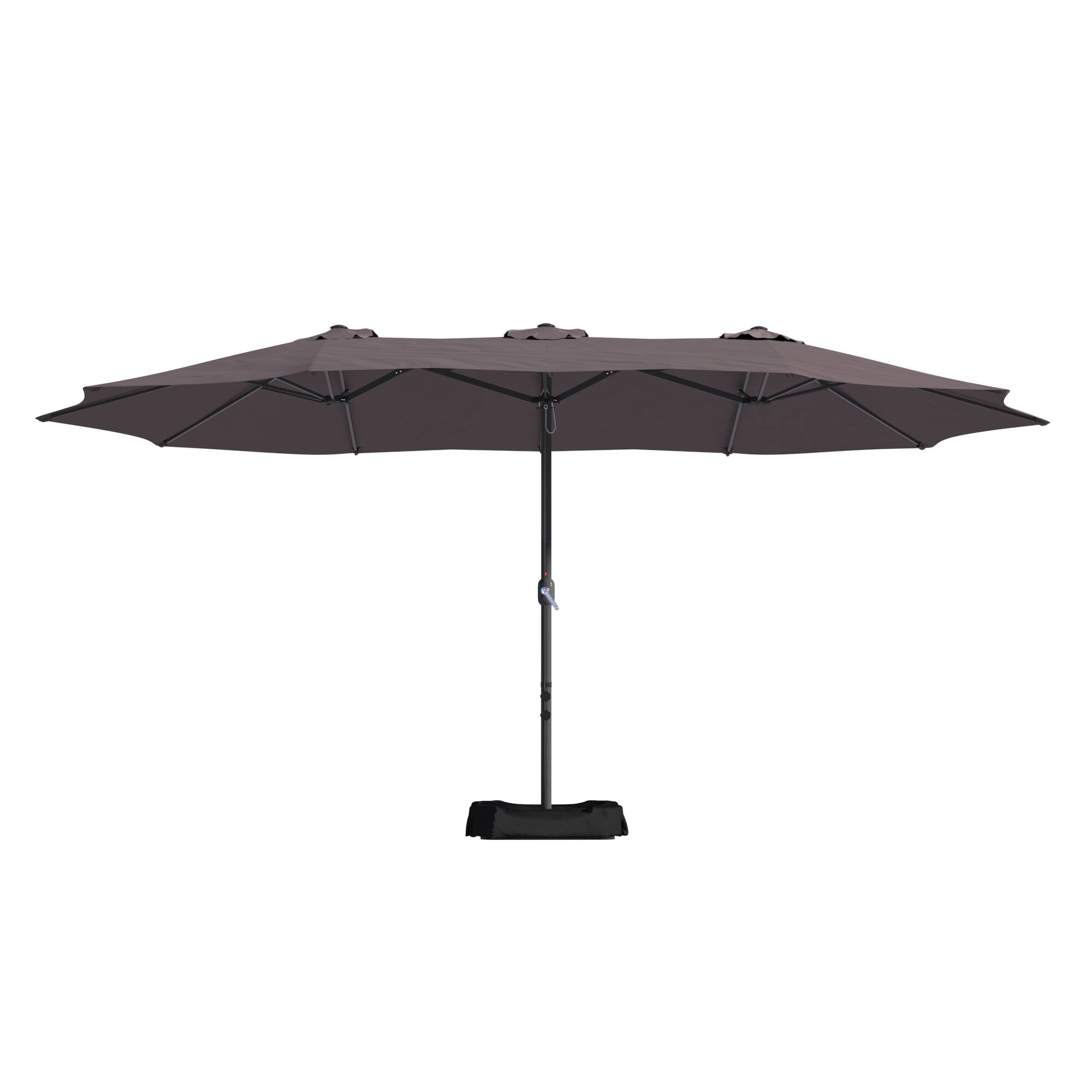 Alt View 3. Mondawe - 15ft Patio Maket Umbrella Double-Sided Umbrella with base - Coffee.