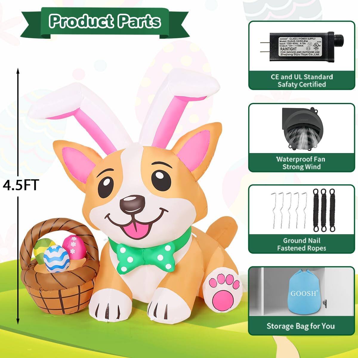 Product Parts - CLASS 2 POWER SUPPLY - DUNS nna - BPSA - RAIN TIGHT 85 TR - A SUTRO - Srgoa Tays CadLO CE and UL Standard Safety Certified 4.5FT Waterproof Fan Strong Wind Ground Nail Fastened Ropes GOOSH Storage Bag for You