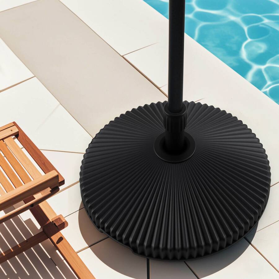 Costway Fillable Umbrella Base with Shell Texture 3 Coupler Sizes for ...