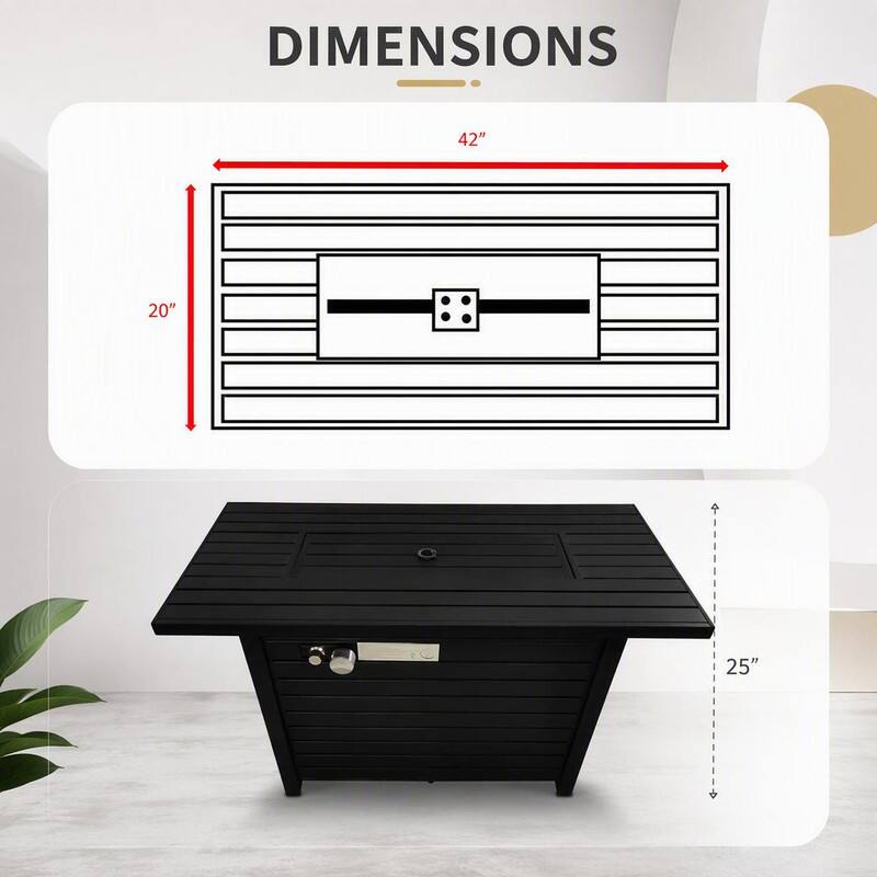 DIMENSIONS
42"
20"
25"