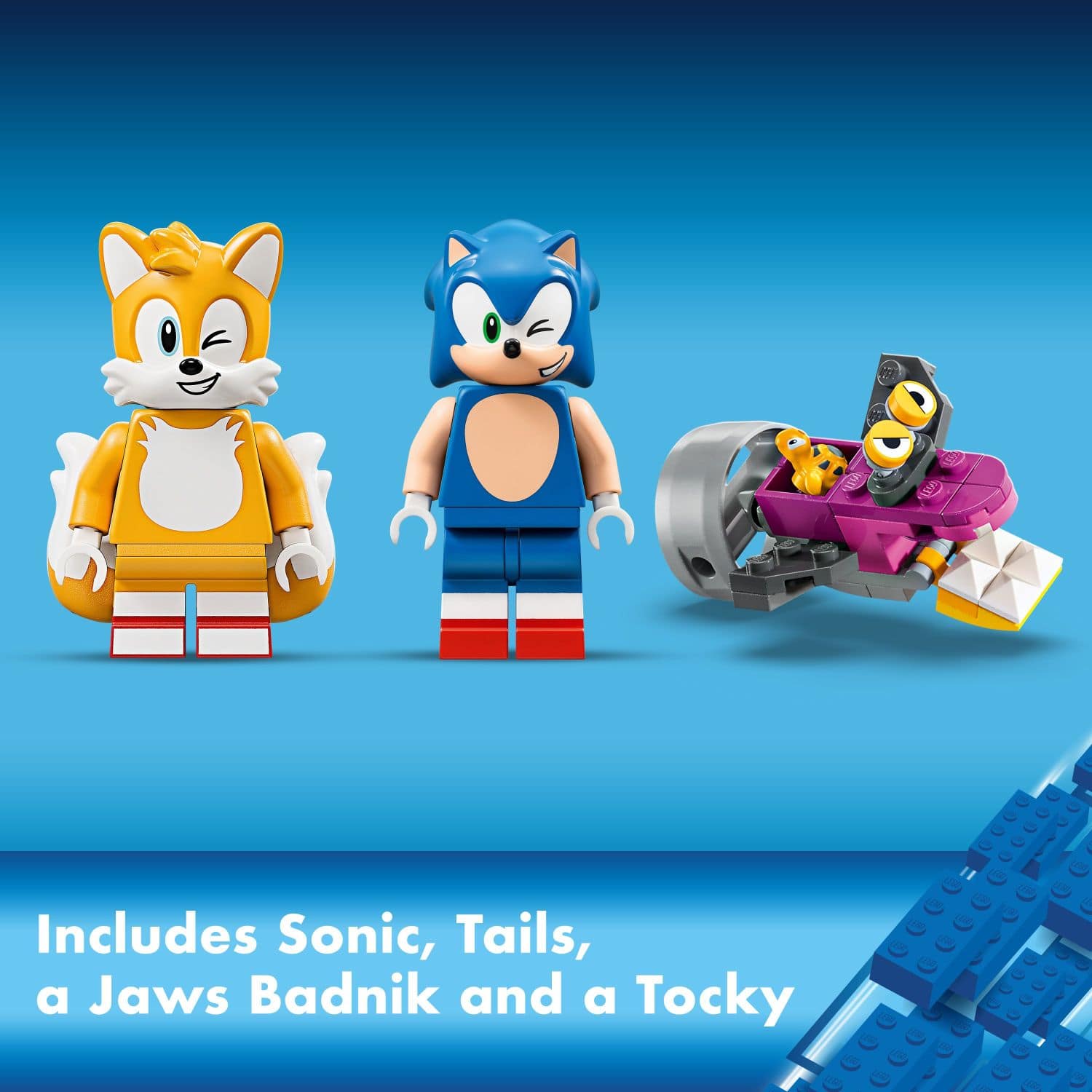 Includes Sonic, Tails, a Jaws Badnik and a Tocky
