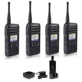 Motorola Solutions - Motorola DTR700 900 MHz Digital 2-Way Radio (50 Channels) (4-Pack) - Black