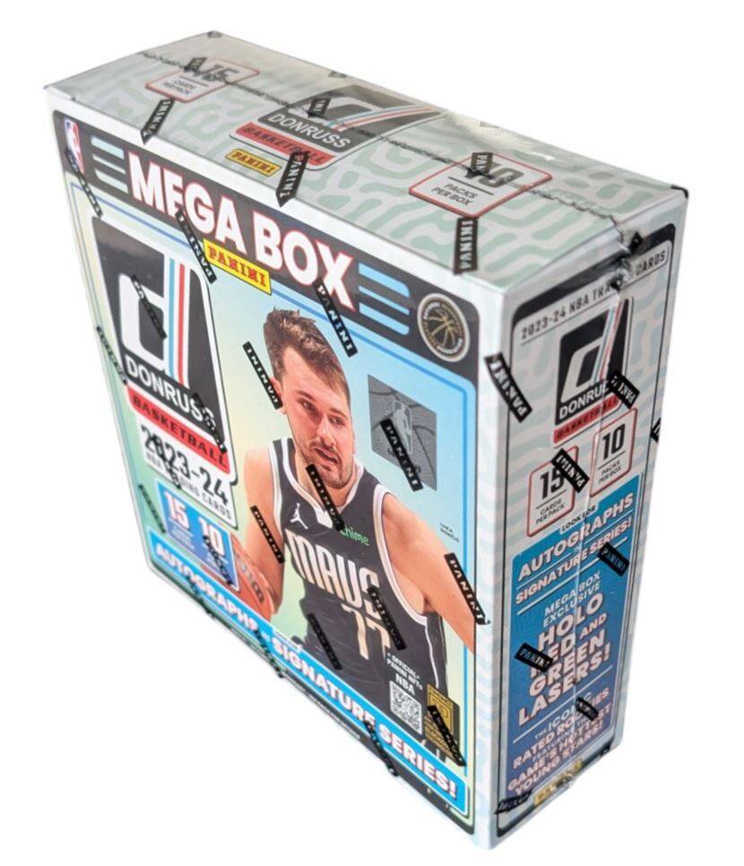 MFGA BOX  
PANINI  
DONRUSS  
2023-24 NBA TRADING CARDS  

15 CARDS INU  
AUTOGRAPHS SIGNATURE SERIES!  
MEGA BOX EXCLUSIVE!  
HOLO GREEN LASERS!  
RATED ROYAL STARS!  
YOUNG STARS!  

10 PACKS  
15 CARDS INU  
AUTOGRAPHS SIGNATURE SERIES!  
MEGA BOX EXCLUSIVE!  
HOLO GREEN LASERS!  
RATED ROYAL STARS!  
YOUNG STARS!  

PANINI  
DONRUSS  
2023-24 NBA TRADING CARDS  

15 CARDS INU  
AUTOGRAPHS SIGNATURE SERIES!  
MEGA BOX EXCLUSIVE!  
HOLO GREEN LASERS!  
RATED ROYAL STARS!  
YOUNG STARS!  

PANINI  
DONRUSS  
2023-24 NBA TRADING CARDS  

15 CARDS INU  
AUTOGRAPHS SIGNATURE SERIES!  
MEGA BOX EXCLUSIVE!  
HOLO GREEN LASERS!  
RATED ROYAL STARS!  
YOUNG