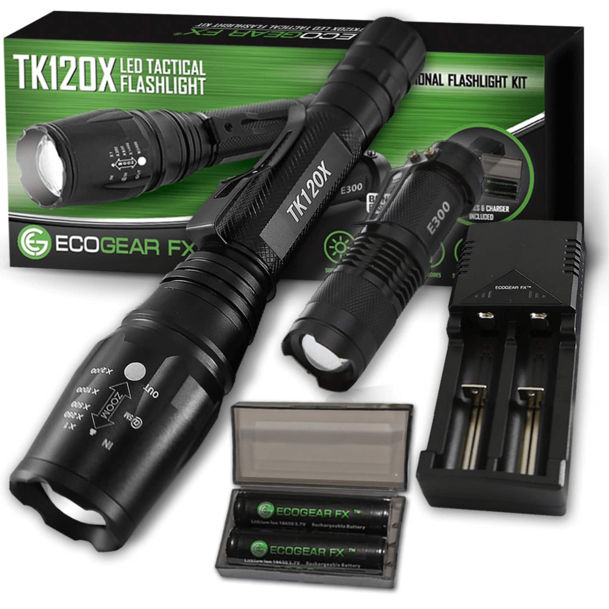 EcoGear FX - FX TK120X LED Flashlight Kit - Black