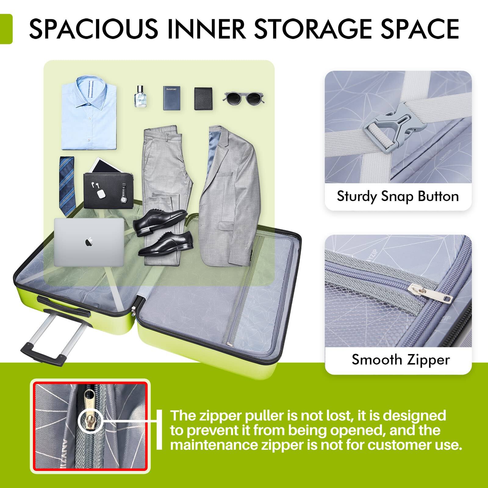 SPACIOUS INNER STORAGE SPACE

- Sturdy Snap Button
- Smooth Zipper

The zipper puller is not lost, it is designed to prevent it from being opened, and the maintenance zipper is not for customer use.