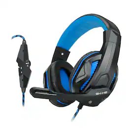 ENHANCE - PC Gaming Headset with Comfortable Ear Padding and Adjustable Mic - Blue