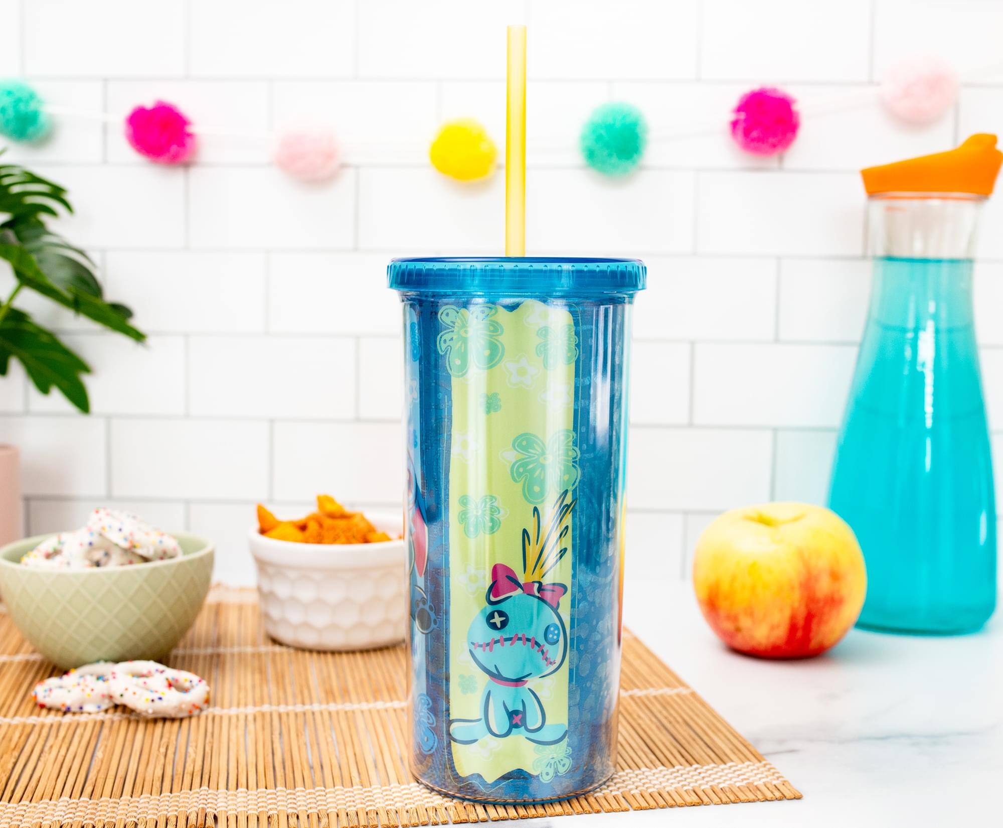 Alt View 4. Disney - Disney Lilo & Stitch Scrump 20-Ounce Plastic Carnival Cup With Lid and Straw - Blue.