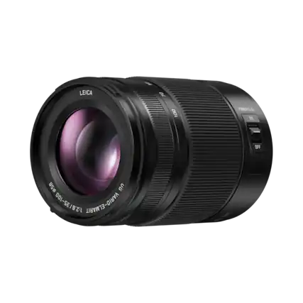 Leica is the brand of the camera lens shown in the image. The lens has a focal length of 70-100 mm and is designed for use with a Leica camera. The lens features a Vario-Elmarit design, which provides a wide range of focal lengths in a compact form factor. The lens is also equipped with a 1:2.8 Elmarit aperture, which allows for better low-light performance and greater depth of field control.