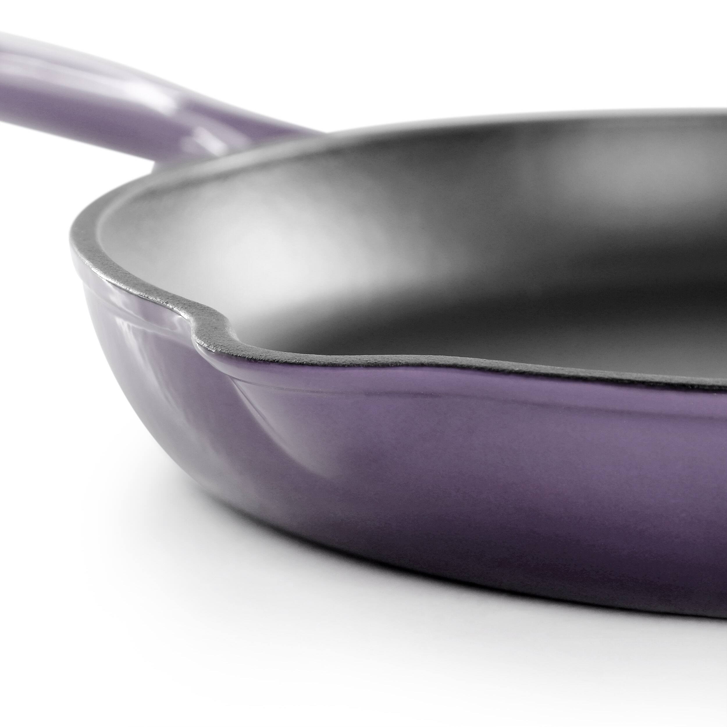 Alt View 3. Mega Chef - MegaChef Round 10.25 Inch Enameled Cast Iron Skillet in Gradient Purple - Purple.
