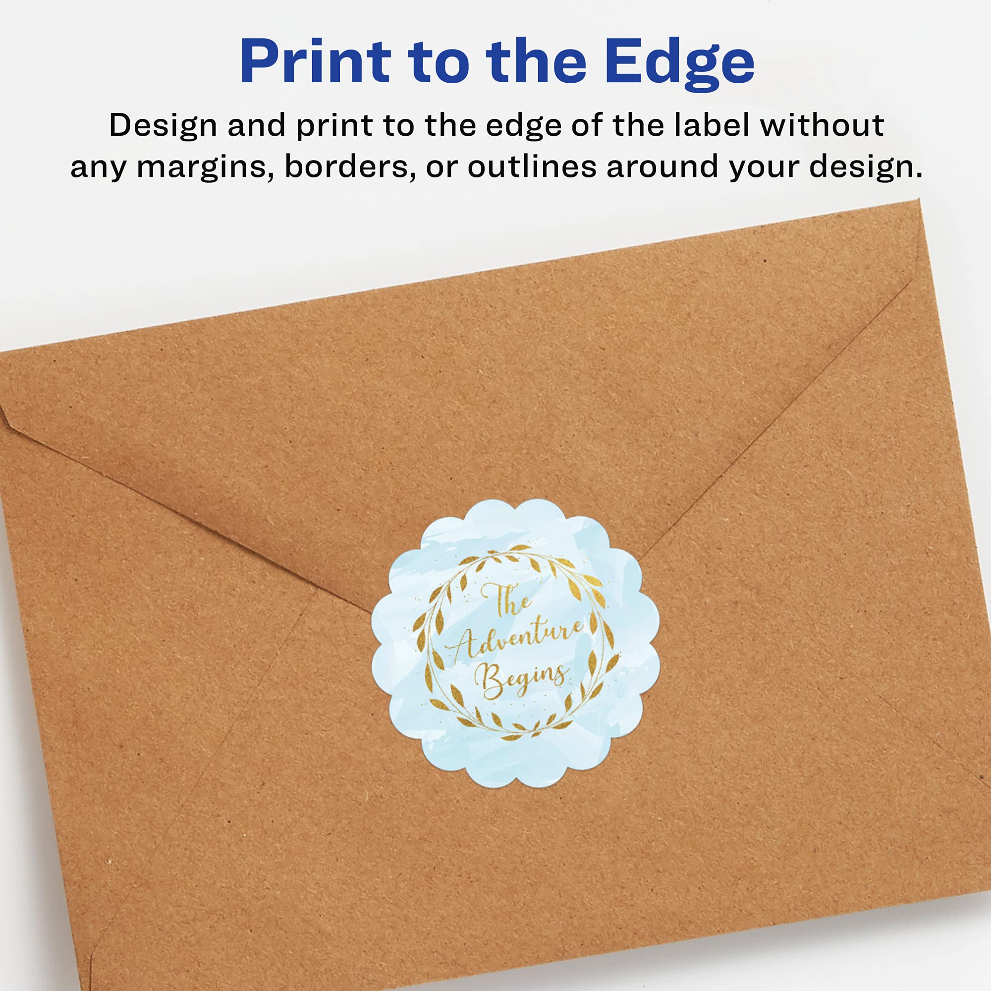 Print to the Edge

Design and print to the edge of the label without any margins, borders, or outlines around your design.

The Adventure Begins