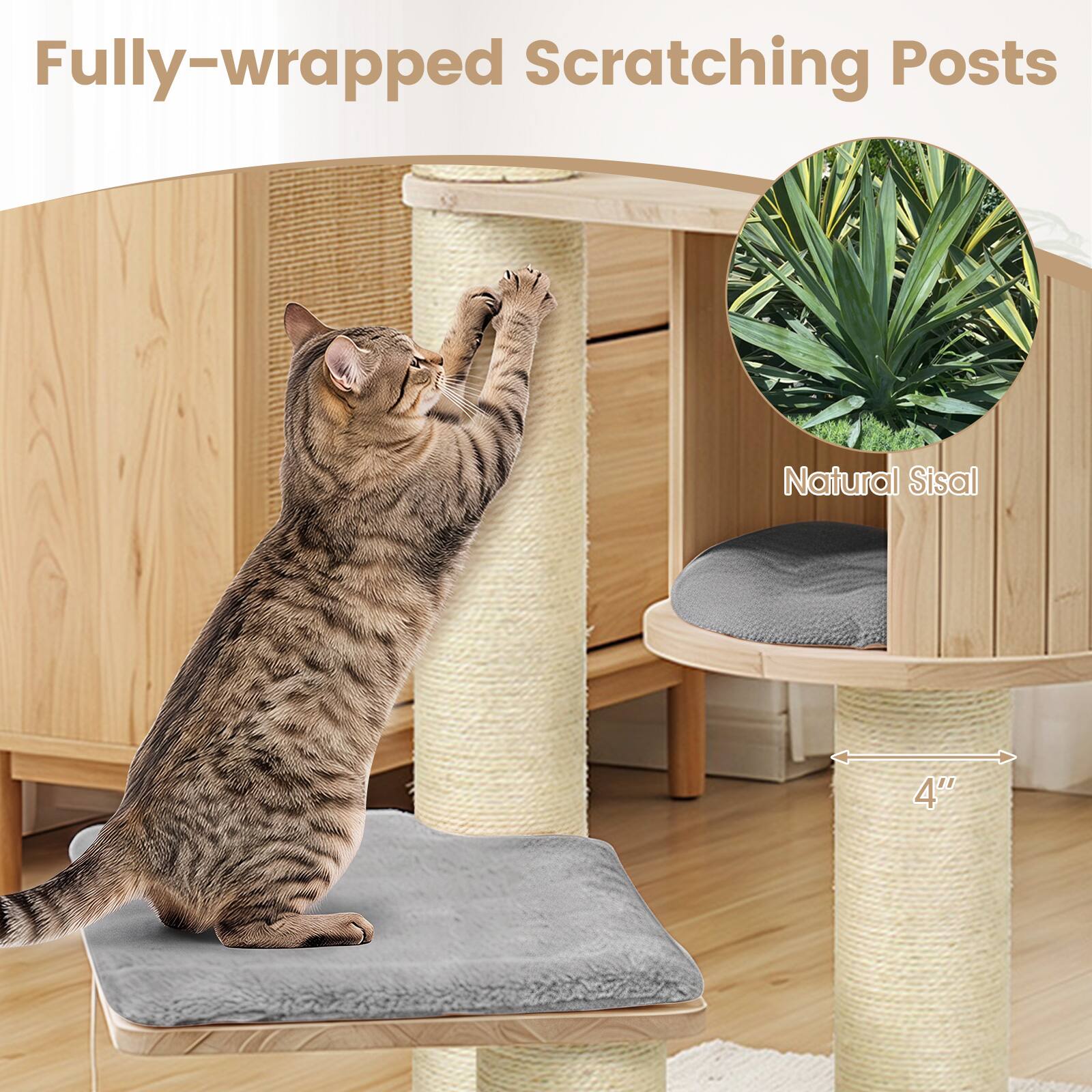 Fully-wrapped Scratching Posts

Natural Sisal

4"